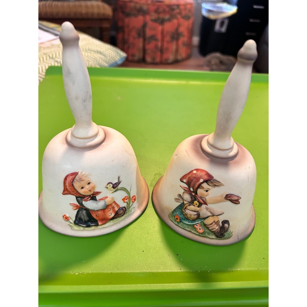 Goebel Hummel Annual Bells 1979 1981 Lot of 2 West Germany Handcrafted Ceramic